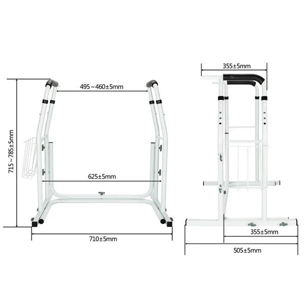 Stand Alone Toilet Safety Grab Rail with Magazine Rack